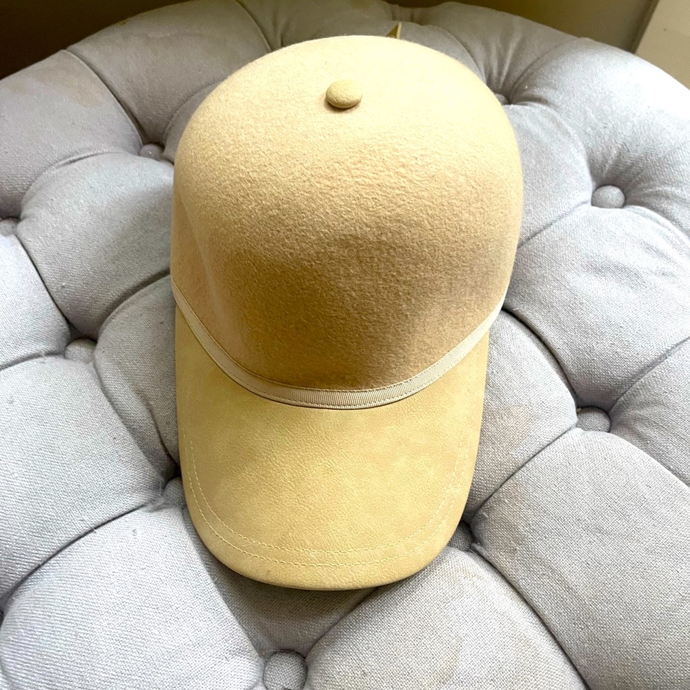 Wyeth Leather & Felt Beige Tan hat cap